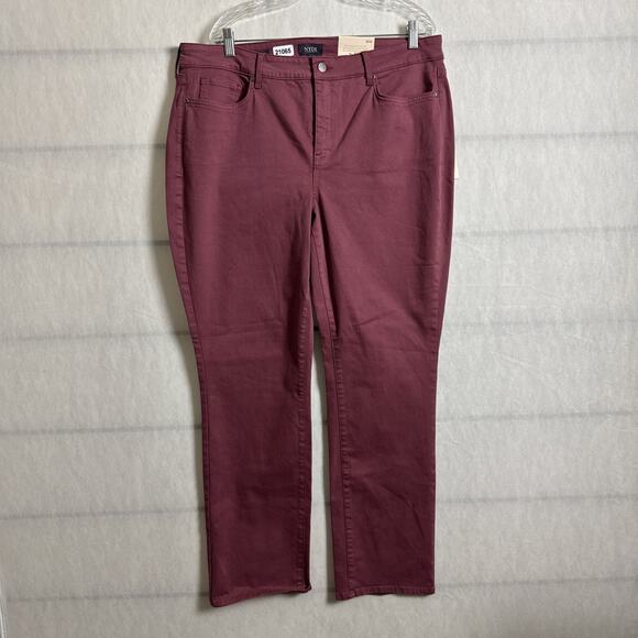 NEW NYDJ Women's Plus Size 18W Purple Marilyn Straight Leg Stretch Denim Jeans - Picture 1 of 12